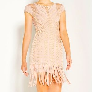 Authentic Herve Leger Haylee Eyelet Fringe Dress size small